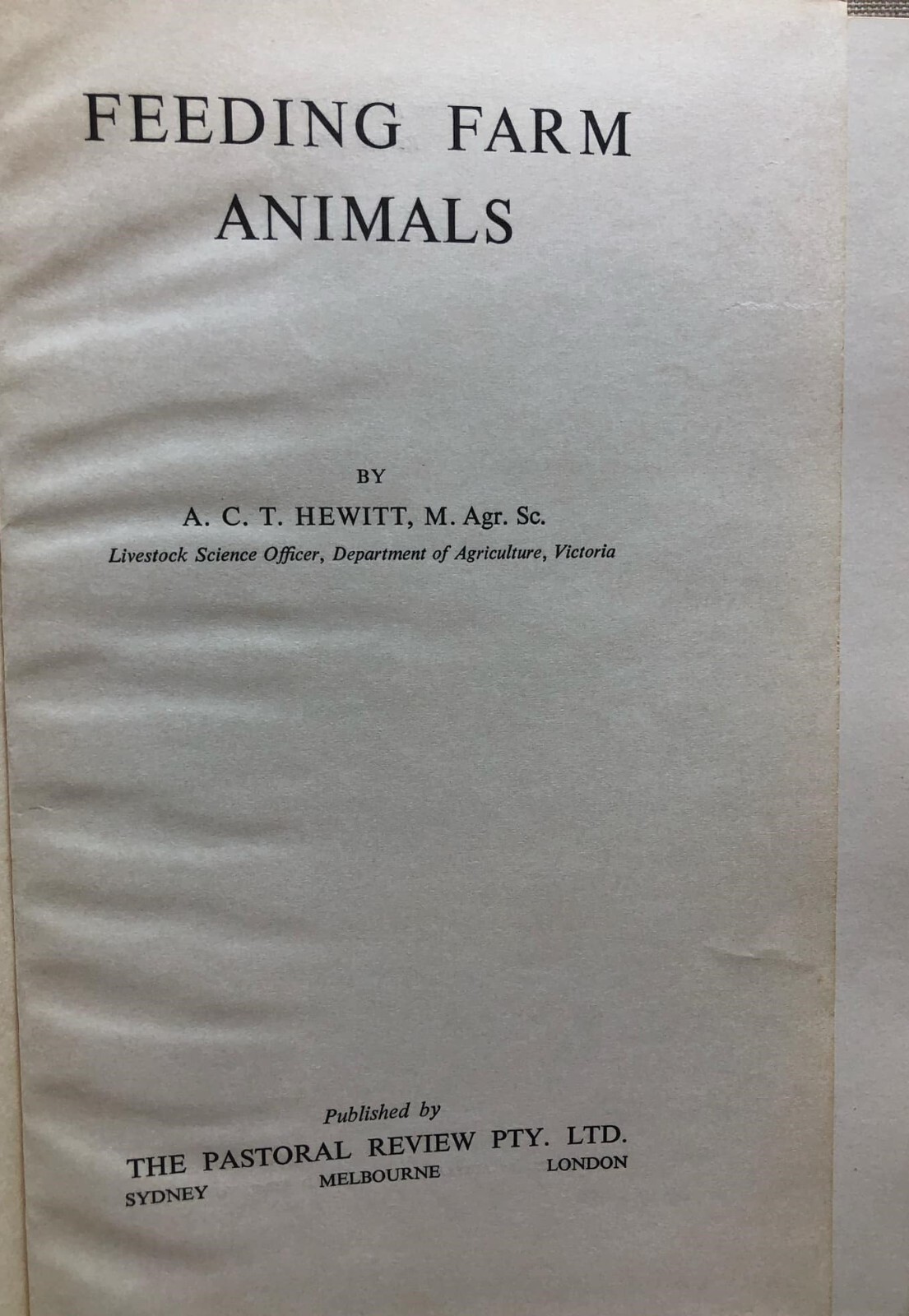 Feeding Farm Animals A Hewitt