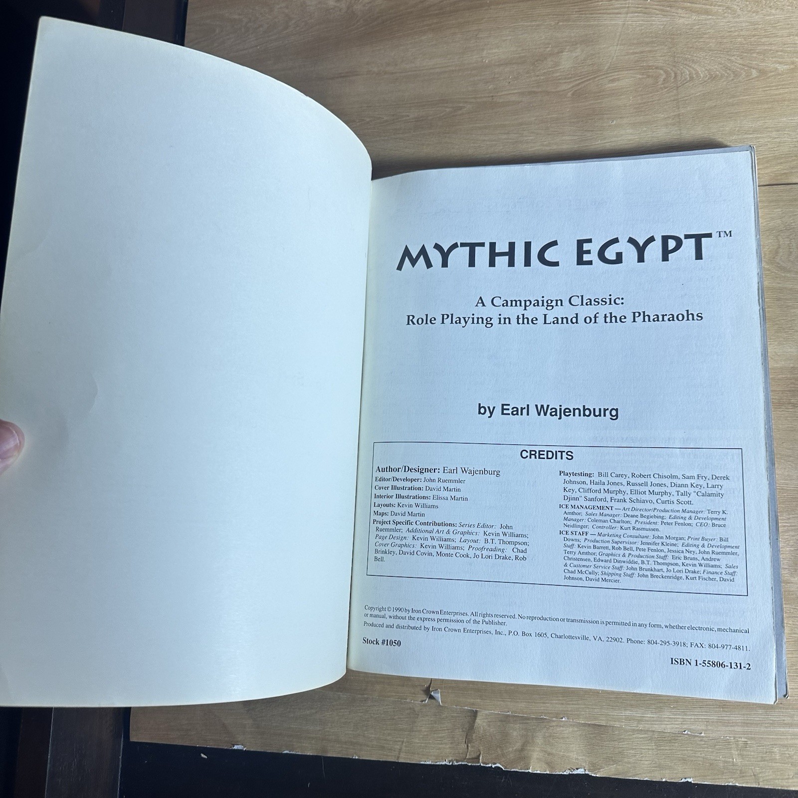 Campaign Classics Mythic Egypt #1050 Role Playing Game Book FRP Systems 1990 PB