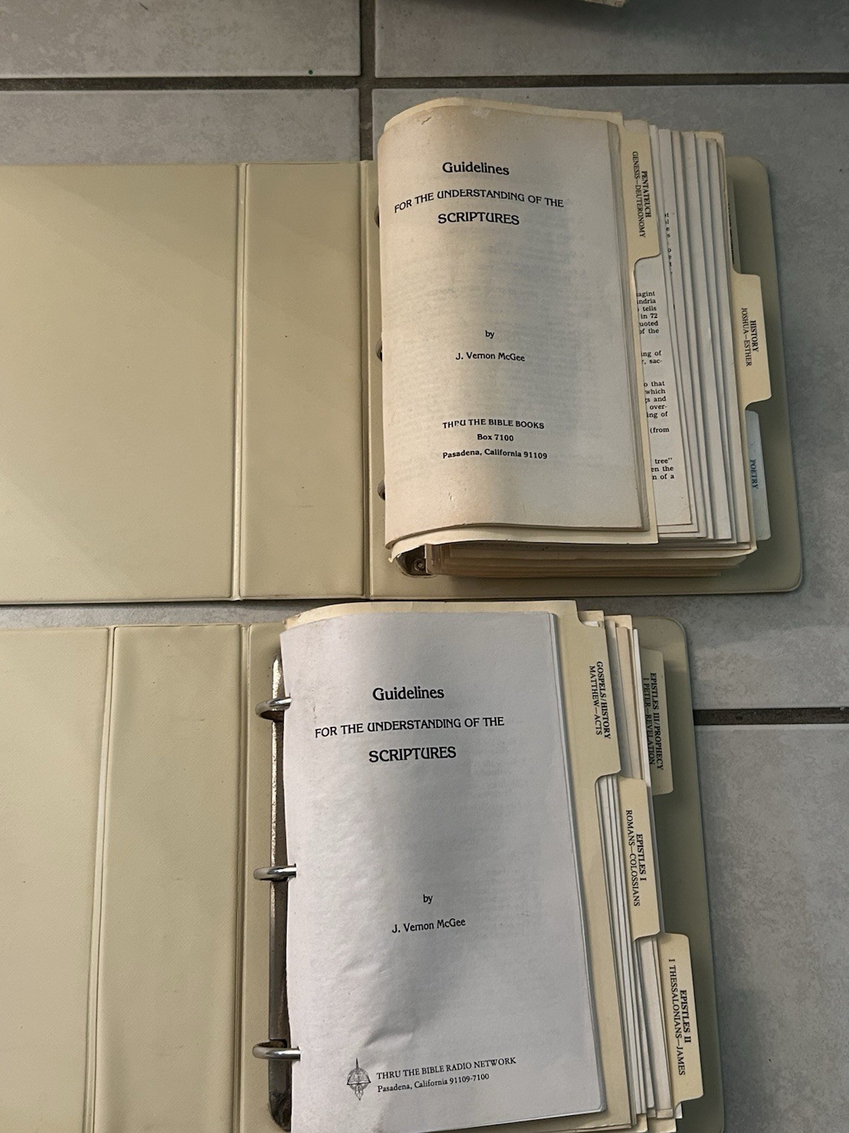 Vintage J Vernon McGee Thru The Bible Radio Notes & Outlines 2 Binder Set Lot