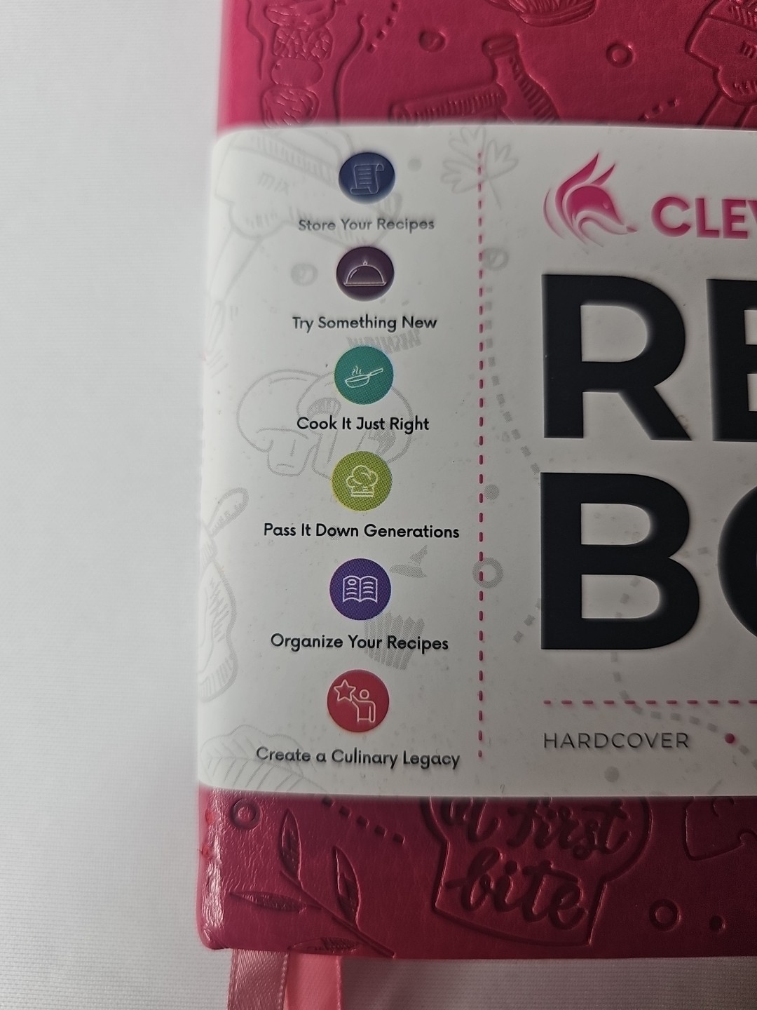 Pink Clever Fox Recipe Book – 60 Pages A5 Cooking Journal w/ Faux Leather Cover