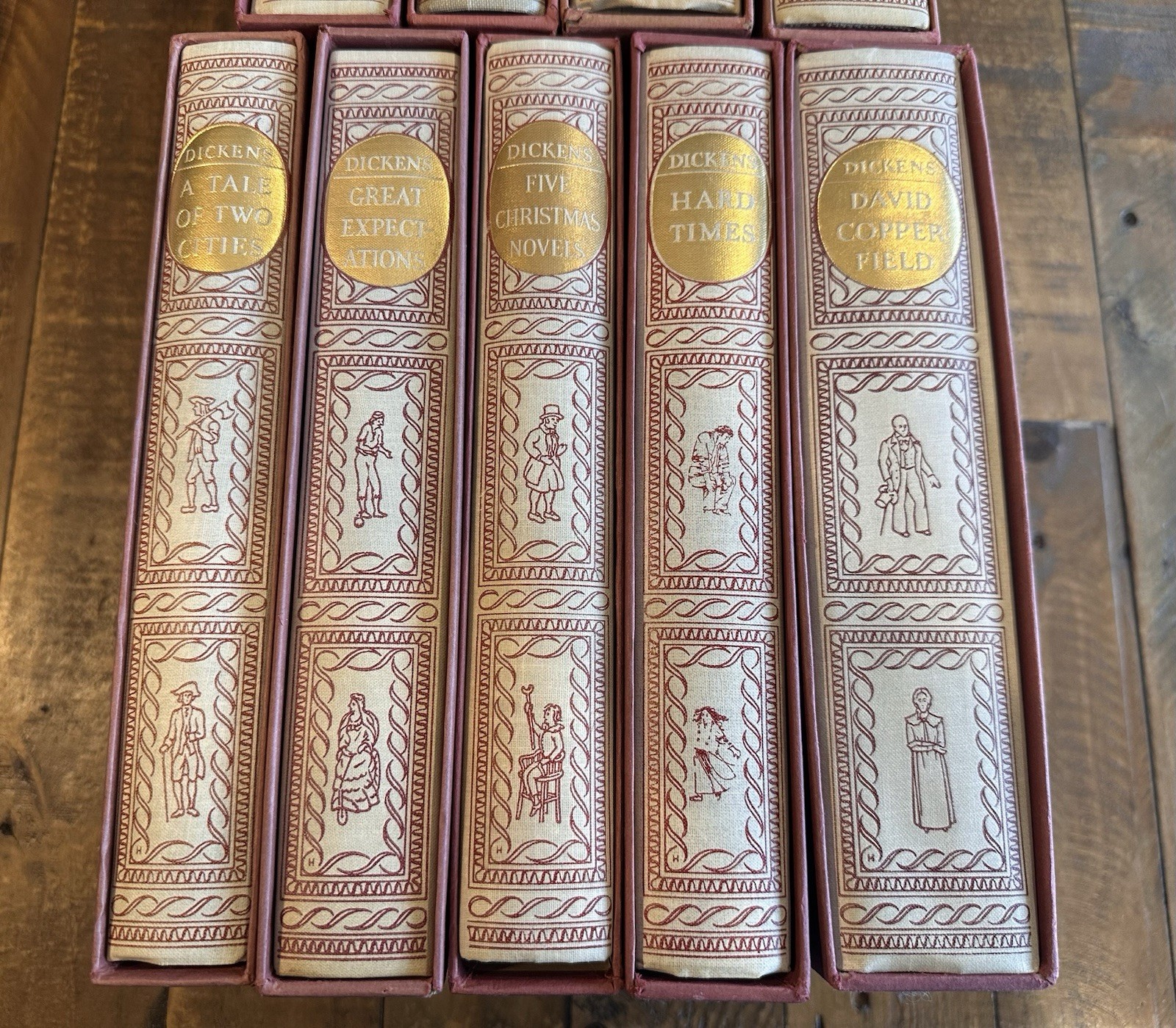 Lot of 9 VTG Heritage Press Illustrated Works of CHARLES DICKENS w/Slipcases