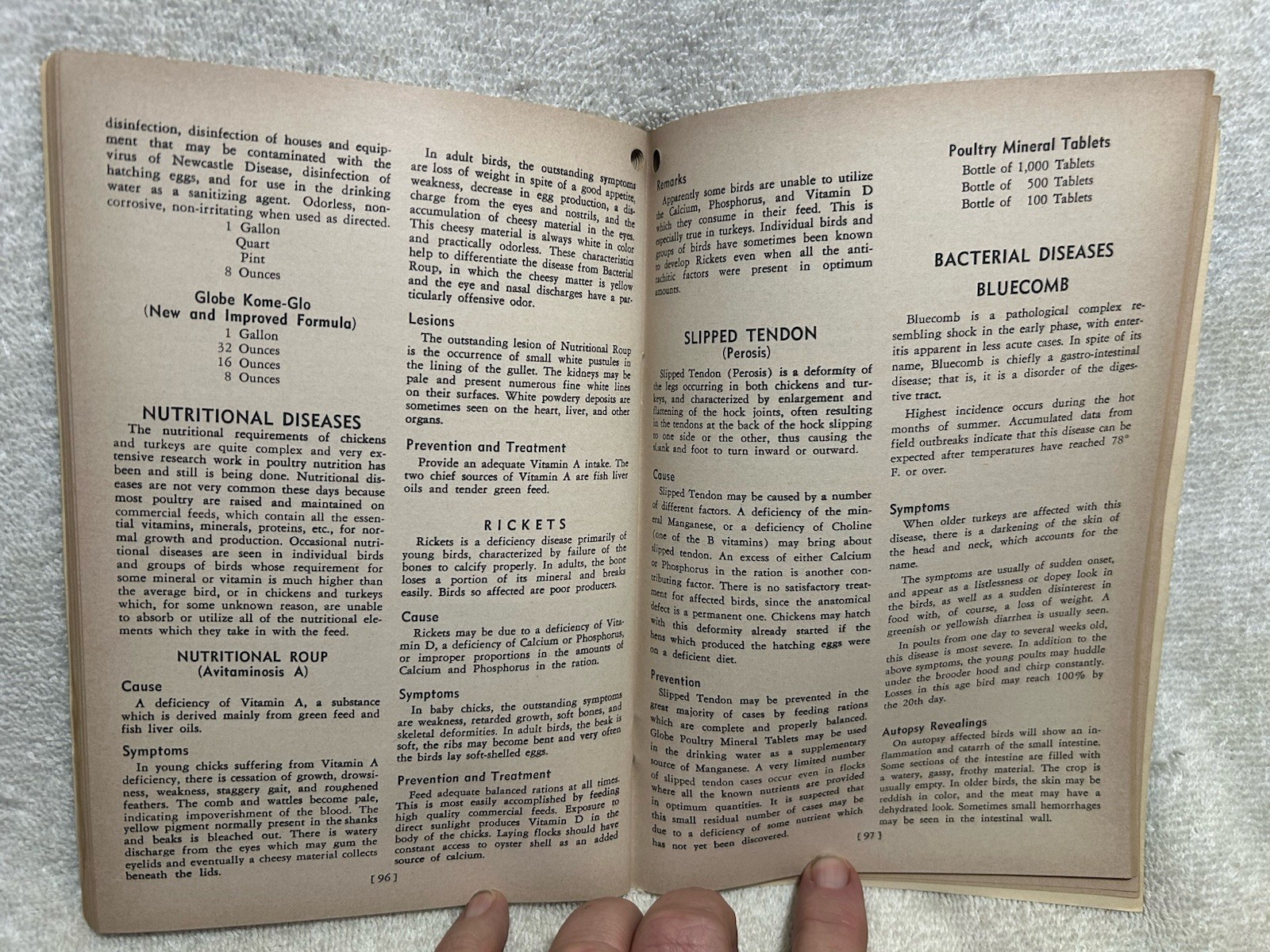 The Globe Blue Book 1950s Guidebook To Animal & Poultry Health 140 Illust. Pages