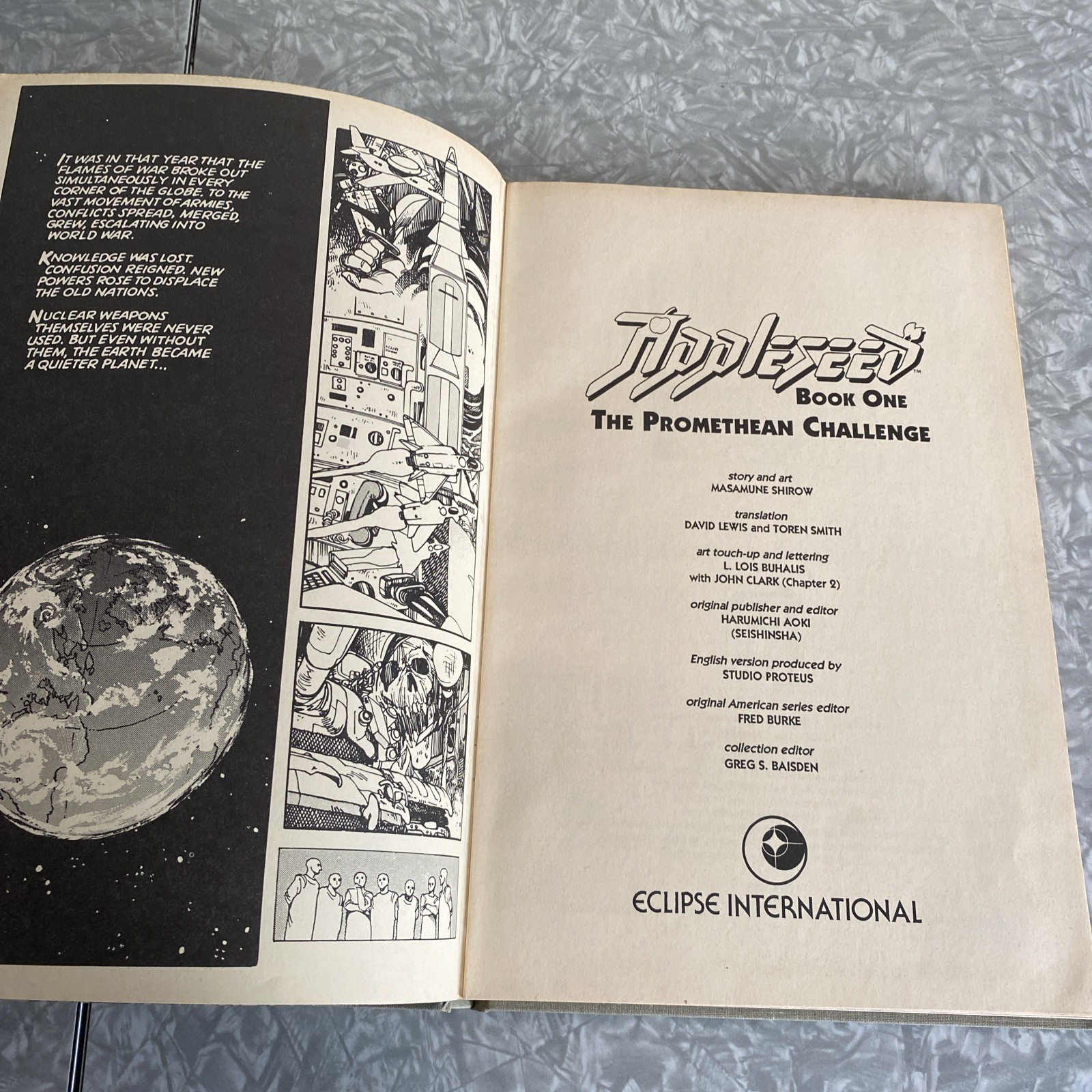 AS-IS Appleseed The Promethean Challenge First Printing Cloth Hardcover *STAINED