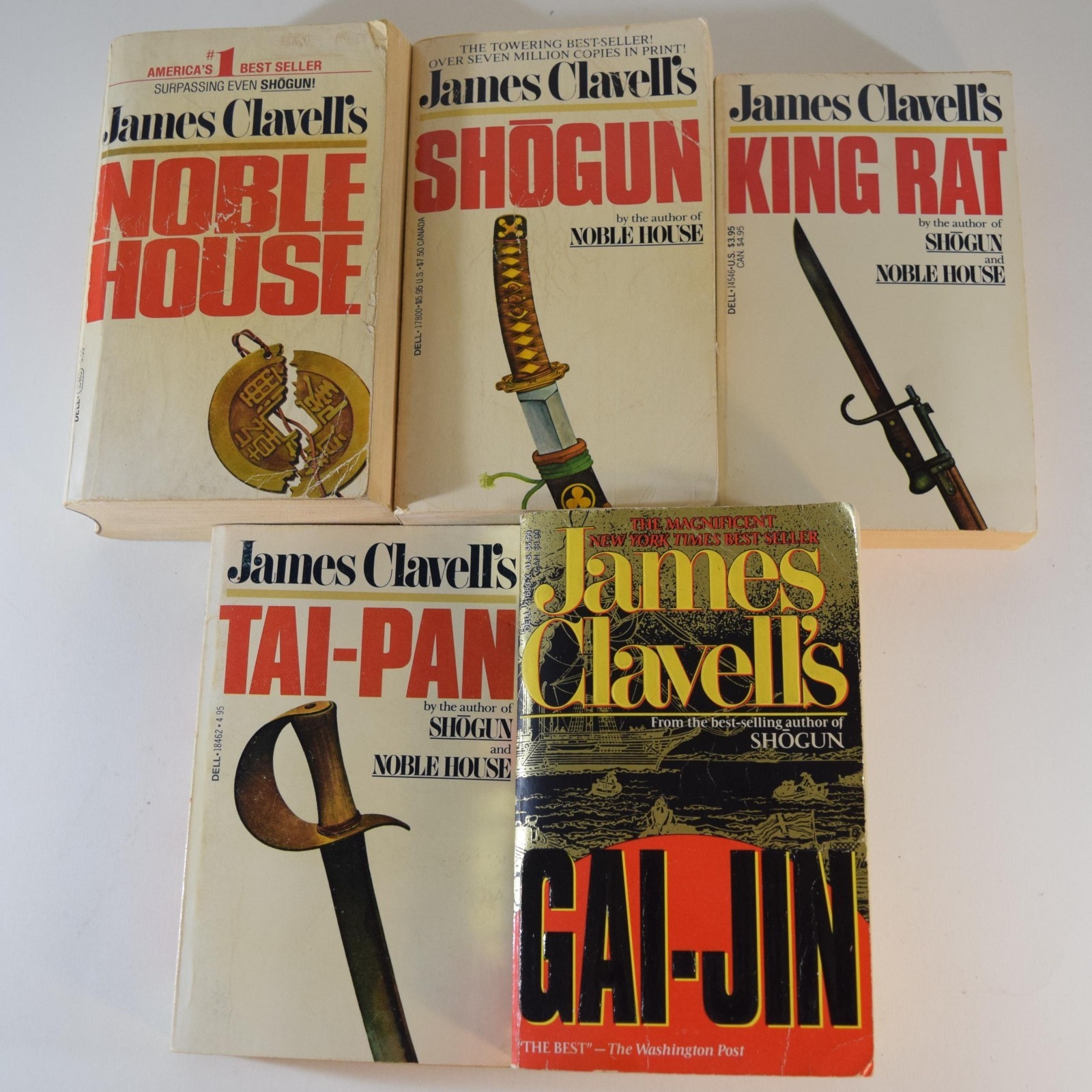 James Clavell Lot – ASIAN SAGA 1-5 – Shogun Noble House King Rat Taipan Gai-Jin