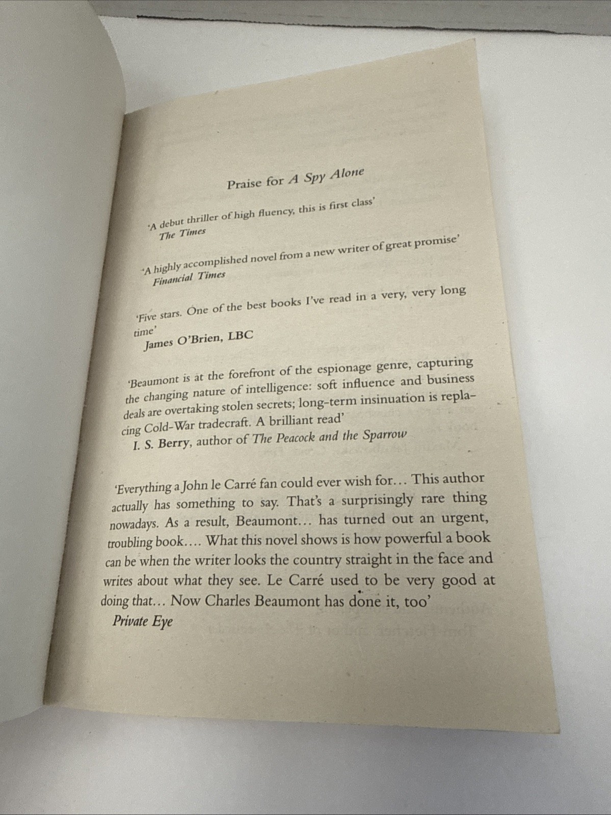 A Spy Alone Paperback Charles Beaumont Pre-owned