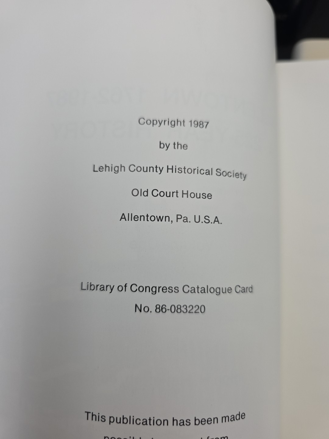 Allentown 1762-1987: A 225-Year History Volume I + II & A Pictorial History Lot