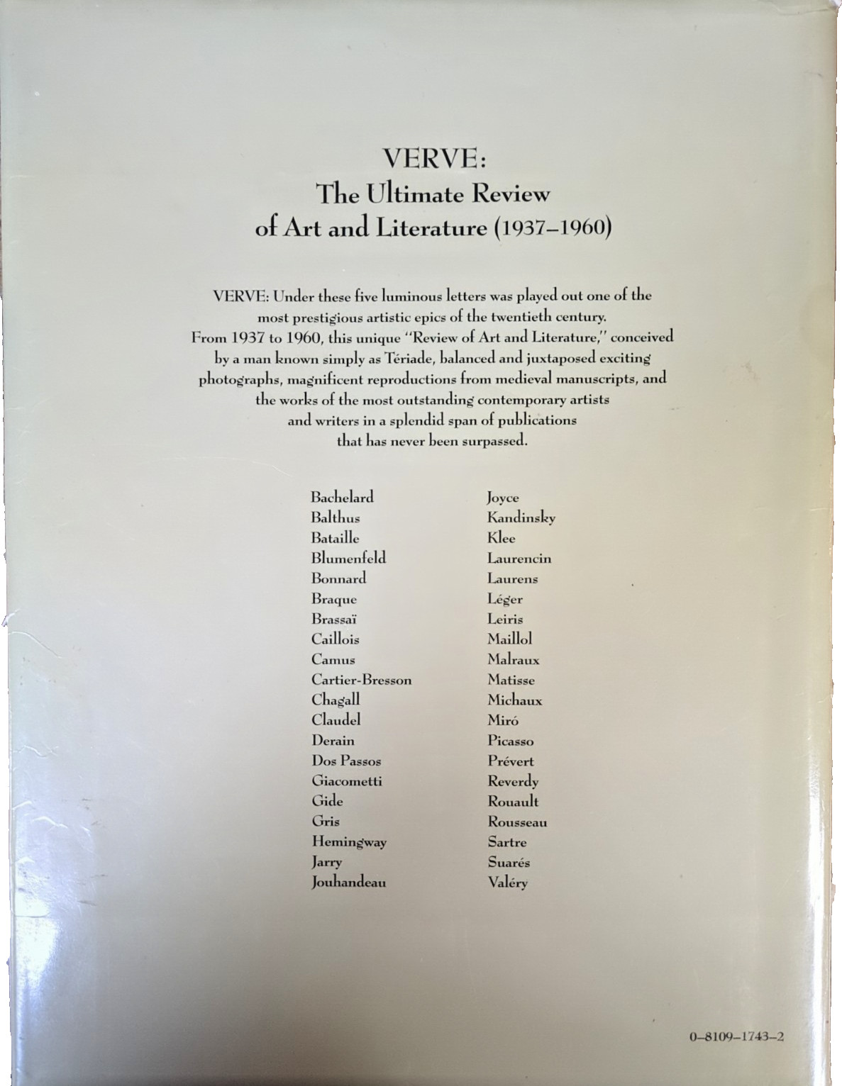 Verve Ultimate Review Of Art And Literature