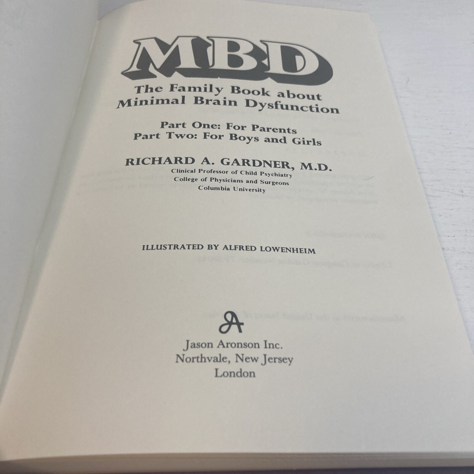 MBD The Family Book About Minimal Brain Dysfunction Hardcover Book By Richard A.