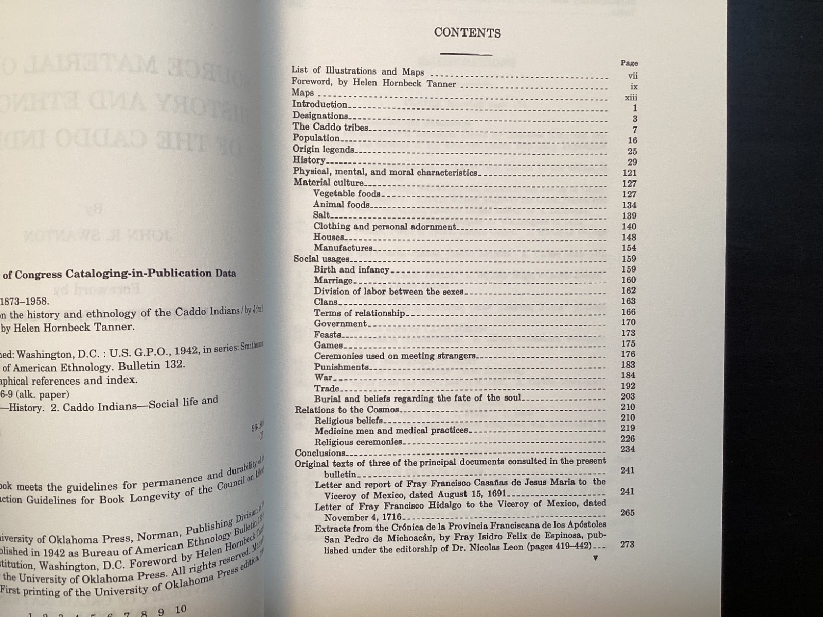 Source Material on History and Ethnology of Caddo Indians, John Swanton, 1996 OU