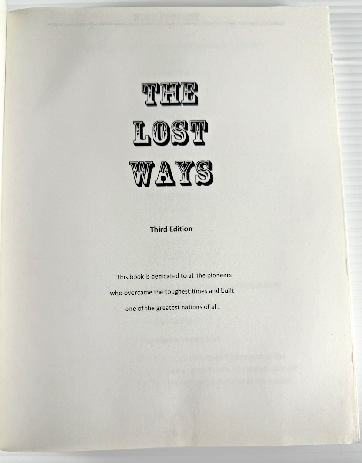 The Lost Ways 3rd Edition Survival Frontier Pioneer Homestead Book