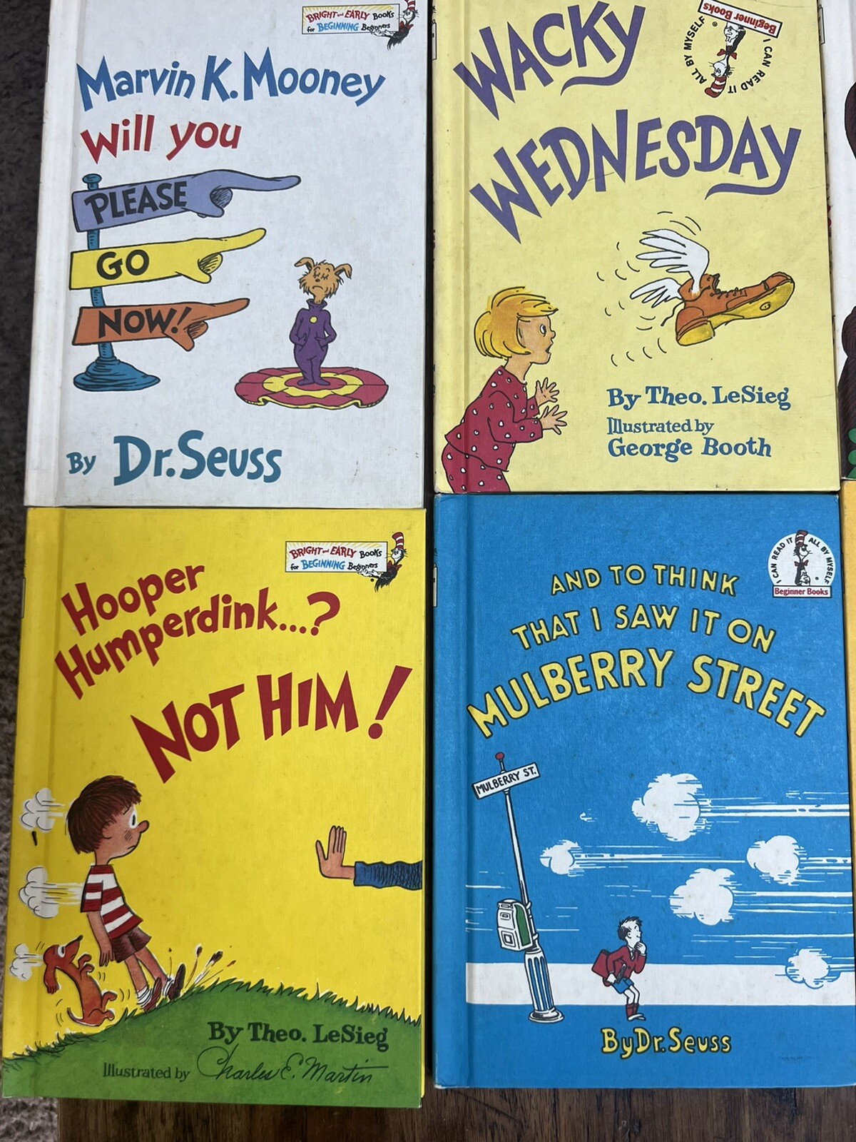 Dr. Suess Vintage 10 Beginner Books Mulberry Street Mr brown moo Fox In Socks