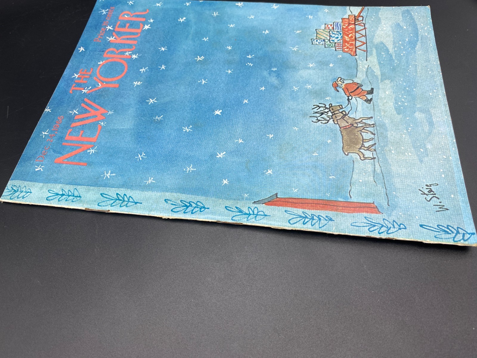 The New Yorker Magazine: December 24, 1966 Feat. William Steig Christmas Cover