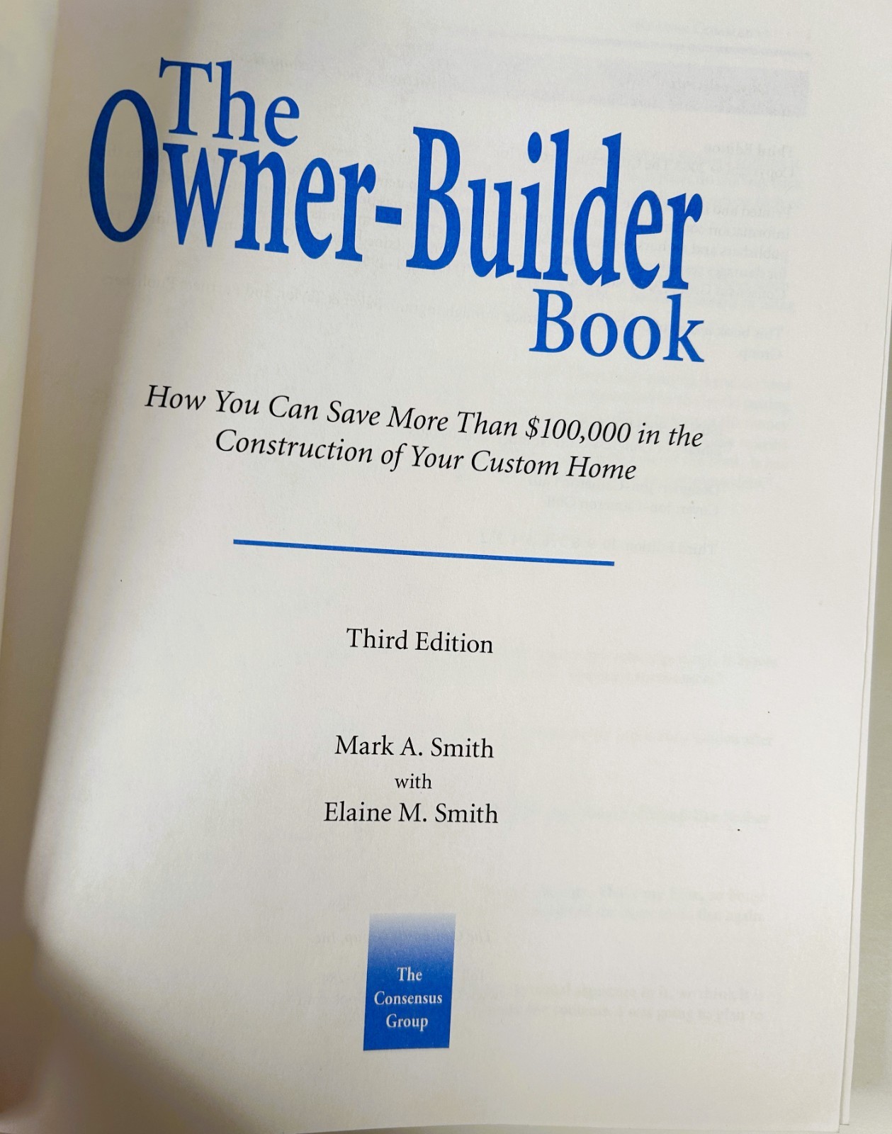 The Owner-Builder Book: How You Can Save Paperback Mark & Elaine Smith