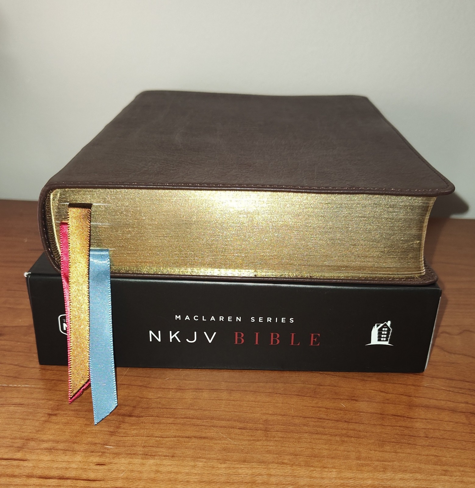 NKJV Large Print Verse-By-Verse Reference Bible – Brown Genuine Leather Maclaren
