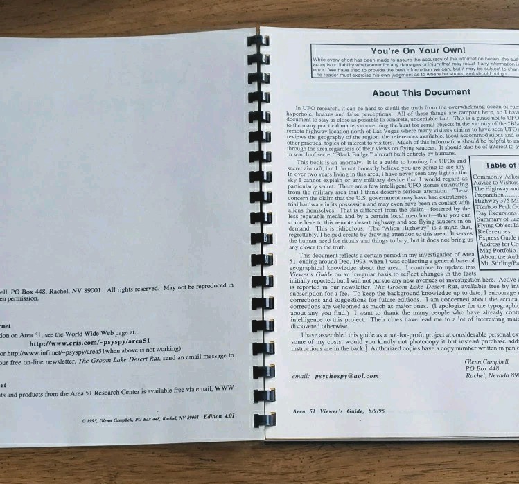 Area 51 Viewer’s Guide – Glenn Campbell (1995, Numbered) Alien Research