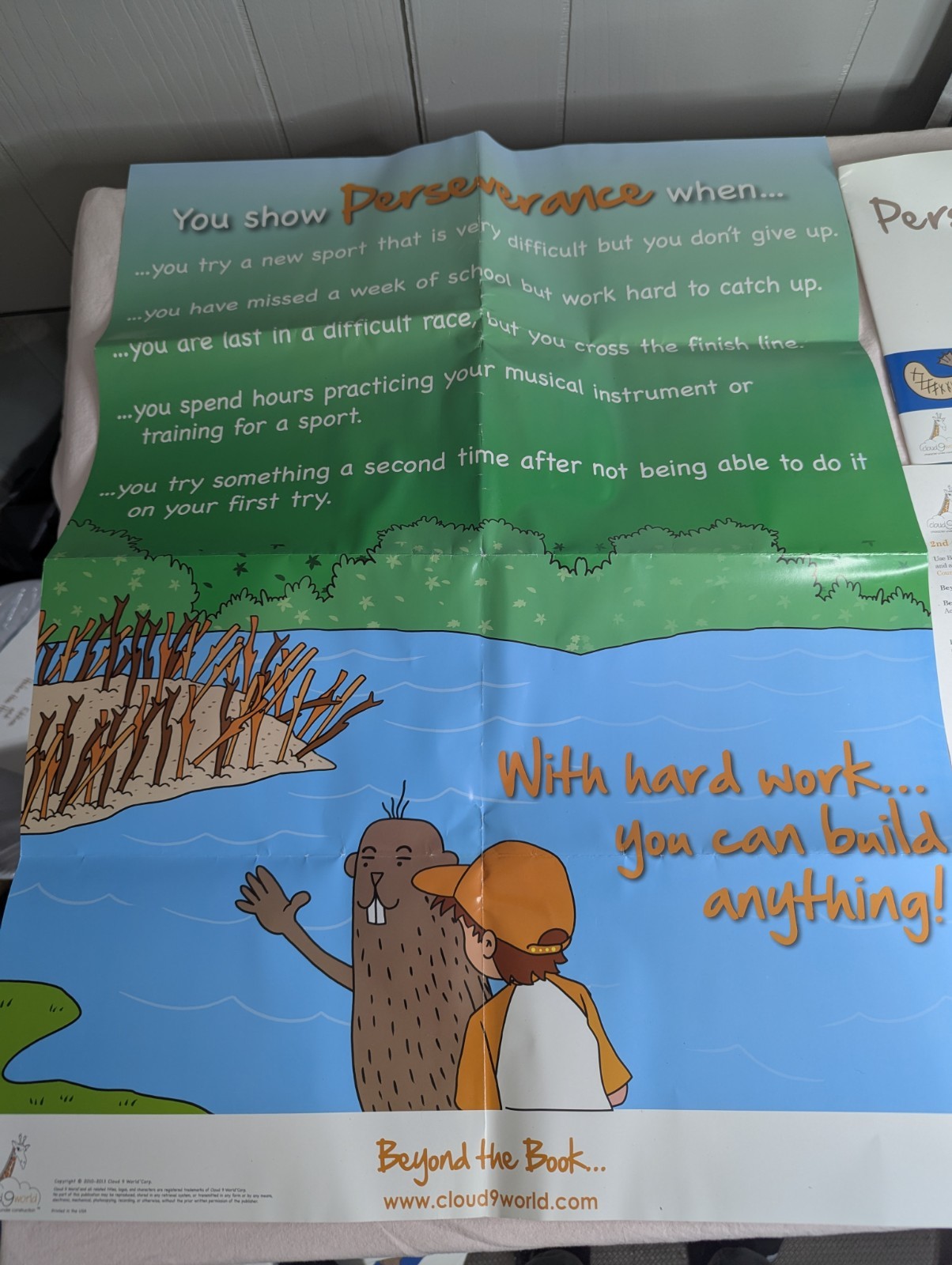 Home School Teachers Cloud 9 world character book PERSEVERANCE 2nd-5th poster