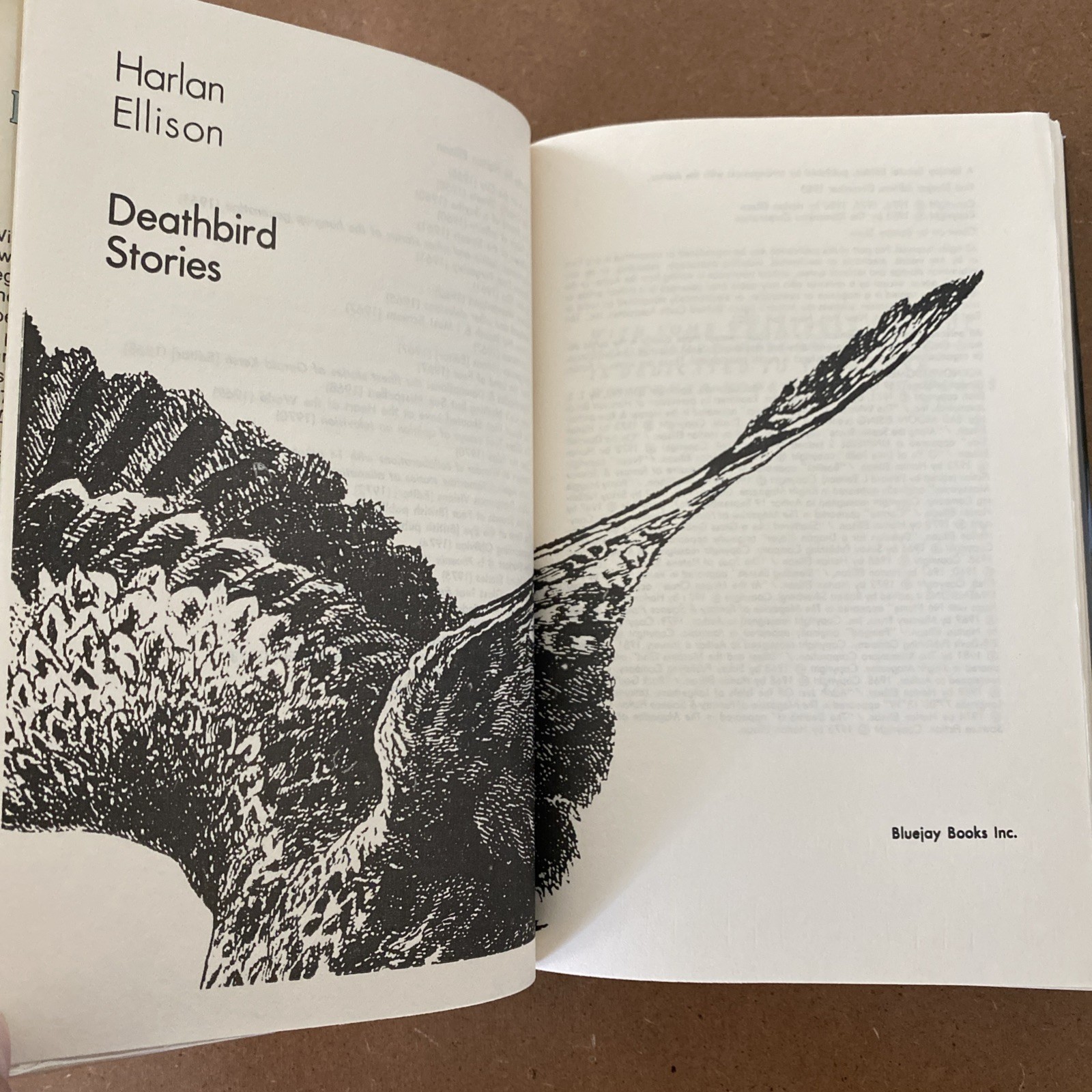 Harlan Ellison – Deathbird Stories – Bluejay HC BCE – author preferred version