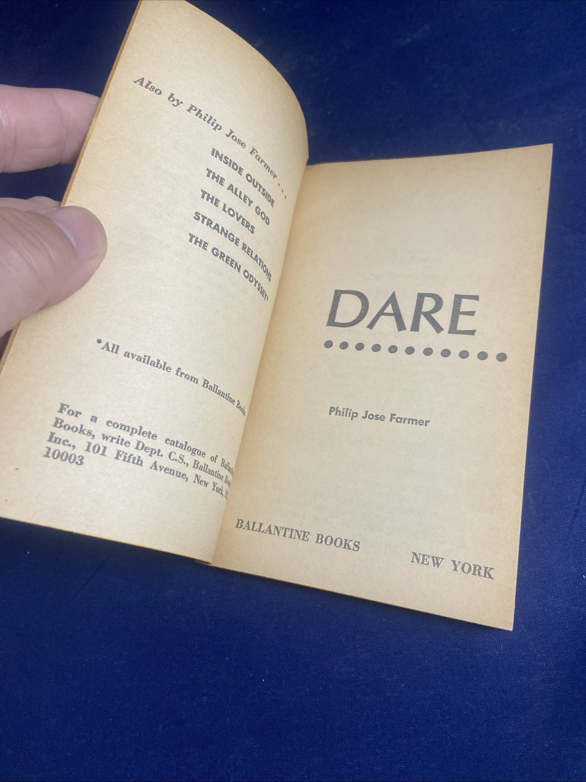 DARE by Philip Jose Farmer (1965 1st edition, 1st Printing) Riverworld