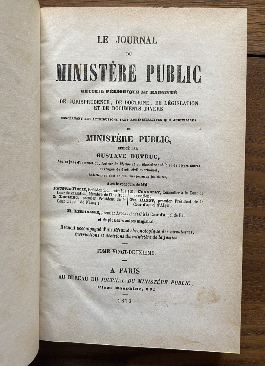 Antique French Law Books Journal du Ministere Public 6 Volume Set 1876-1881