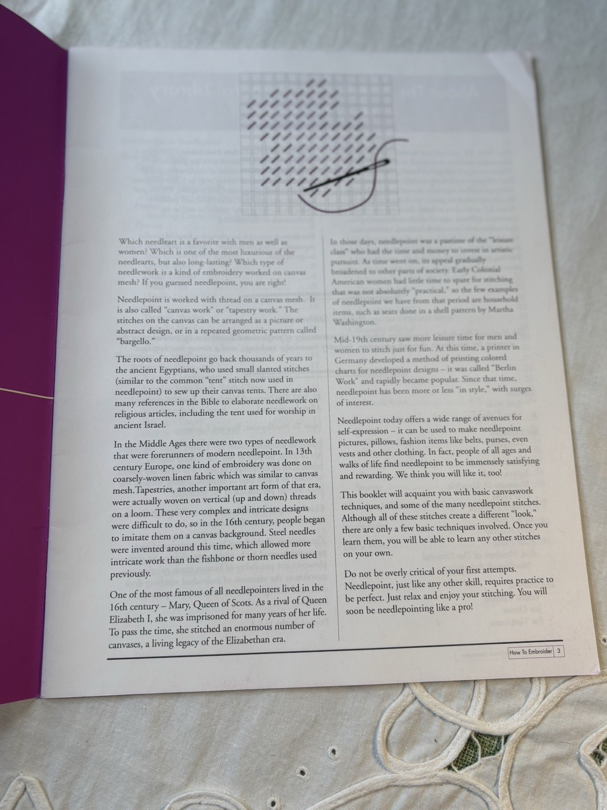 How To Needlepoint The National NeedleArts TNNA Revised Edition Volume 1 Book