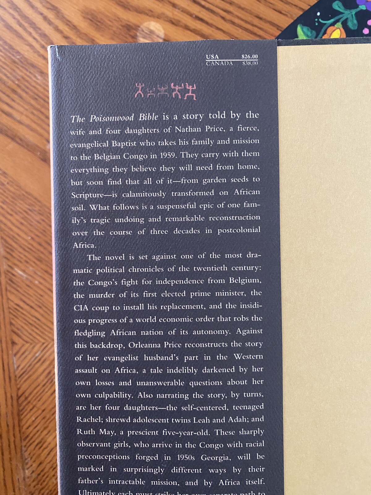 Poisonwood Bible (1998)- Barbara Kingsolver 1st Edition/1st Print Hardcover/DJ