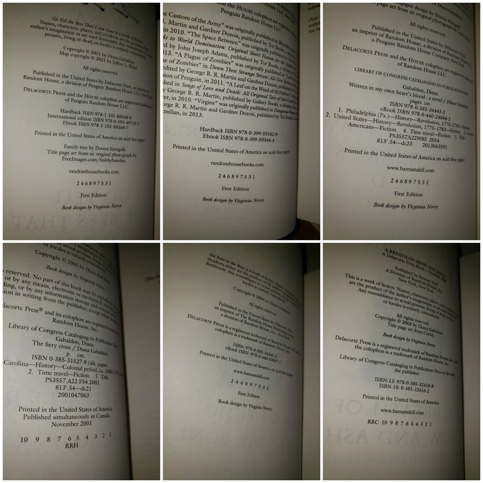 OUTLANDER COMPLETE SERIES ALL HAND SIGNED 1ST EDITIONS HARDCOVERS DIANA GABALDON