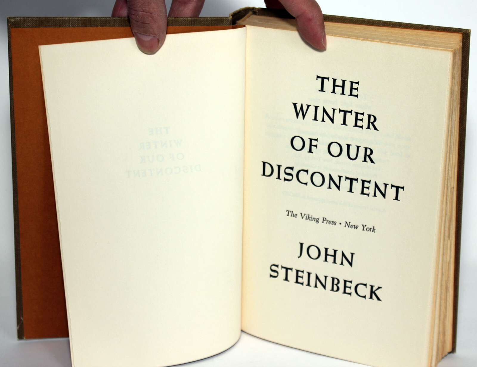 THE WINTER OF OUR DISCONTENT by John Steinbeck The Viking Press 1961 Hardcover