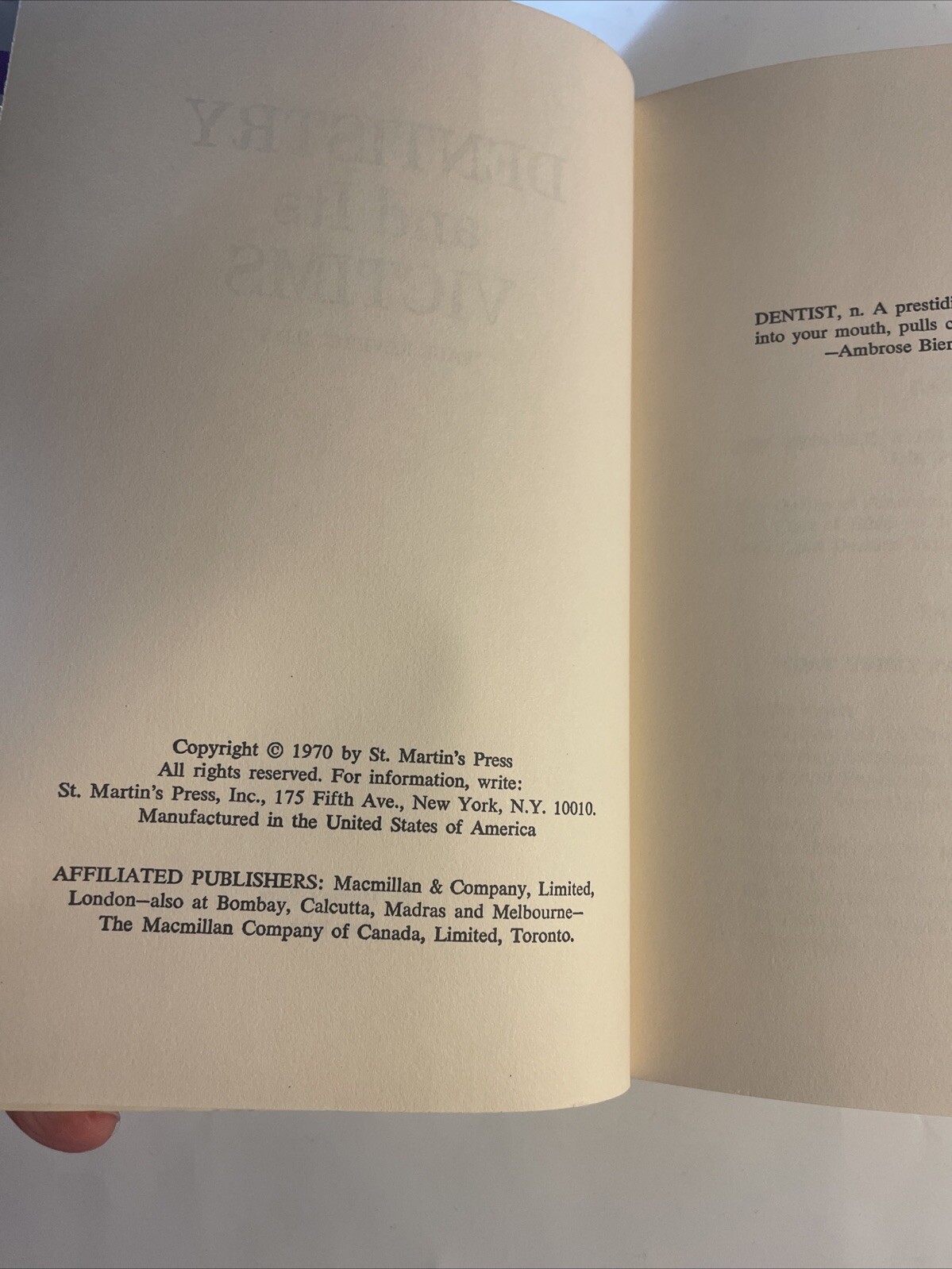 Dentistry and its Victims by Paul Revere D.D.S. 1970 Hardcover Dust Jacket