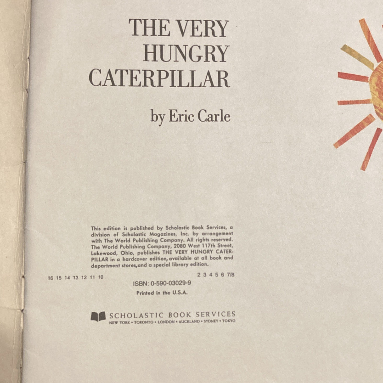 The Very Hungry Caterpillar Eric Carle Scholastic PB Picture Book Ages 4-8