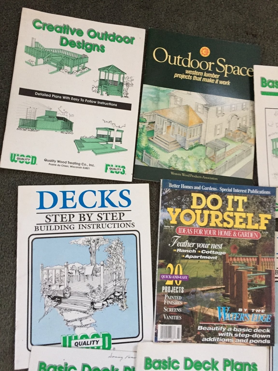 Deck Building Plans Manuals DIY Redwood Outdoor Design Construction Lot