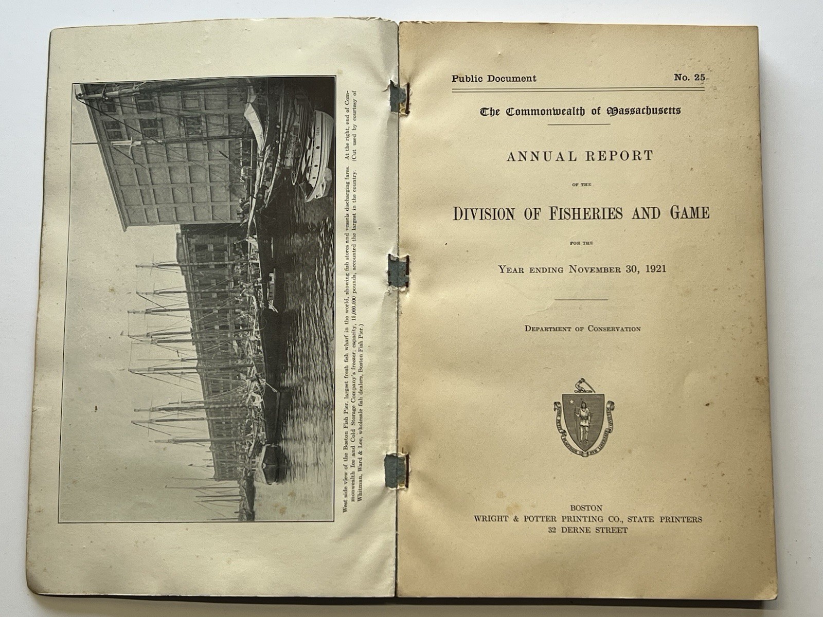 1921 Annual Report of the Division Of Fisheries And Game Boston, MA SC Book 526