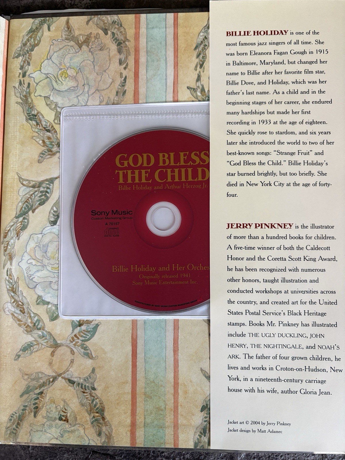 God Bless the Child by Billie Holiday and Arthur Herzog Jr. SIGNED Jerry Pinkney