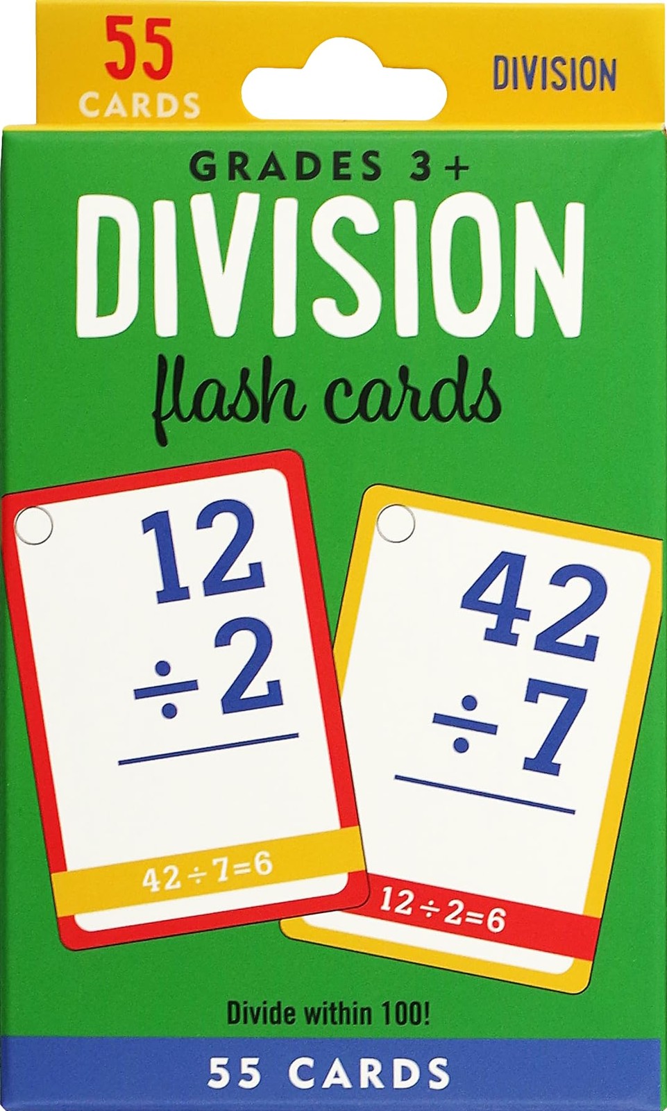 Division Flash Cards (55 cards, Grades 3 and up) Medium