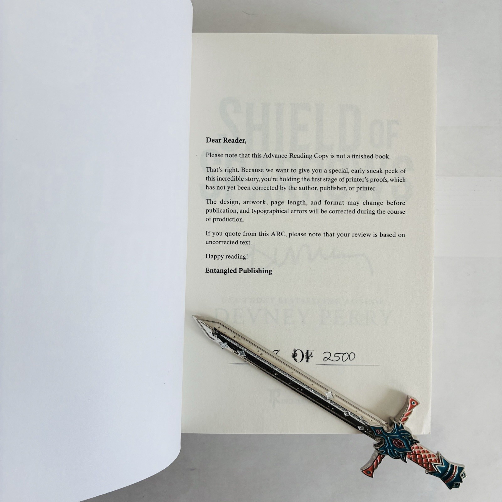 Shield of Sparrows by Devney Perry ARC Uncorrected Proof HAND SIGNED✍️