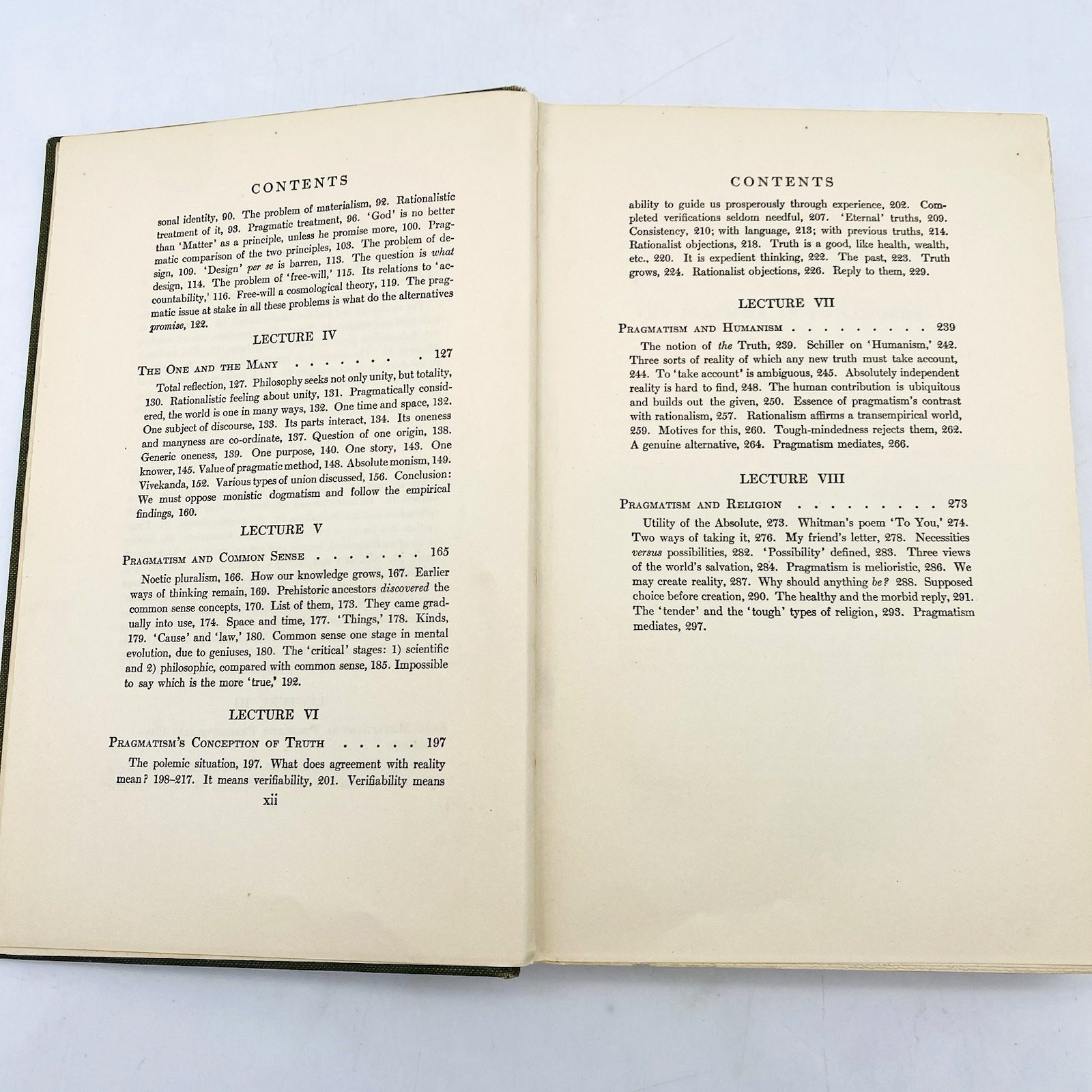 Pragmatism New Name for Some Old Ways of Thinking William James 1919 Hardcover