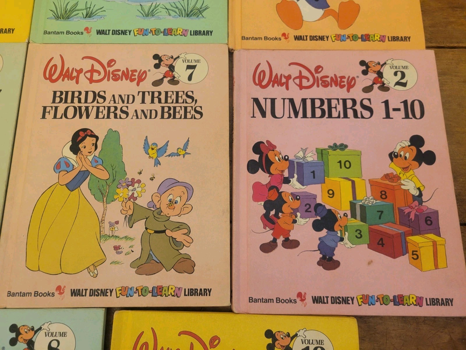 Walt Disney Fun to Learn Library Set Lot of 8 Books Bantam 1983