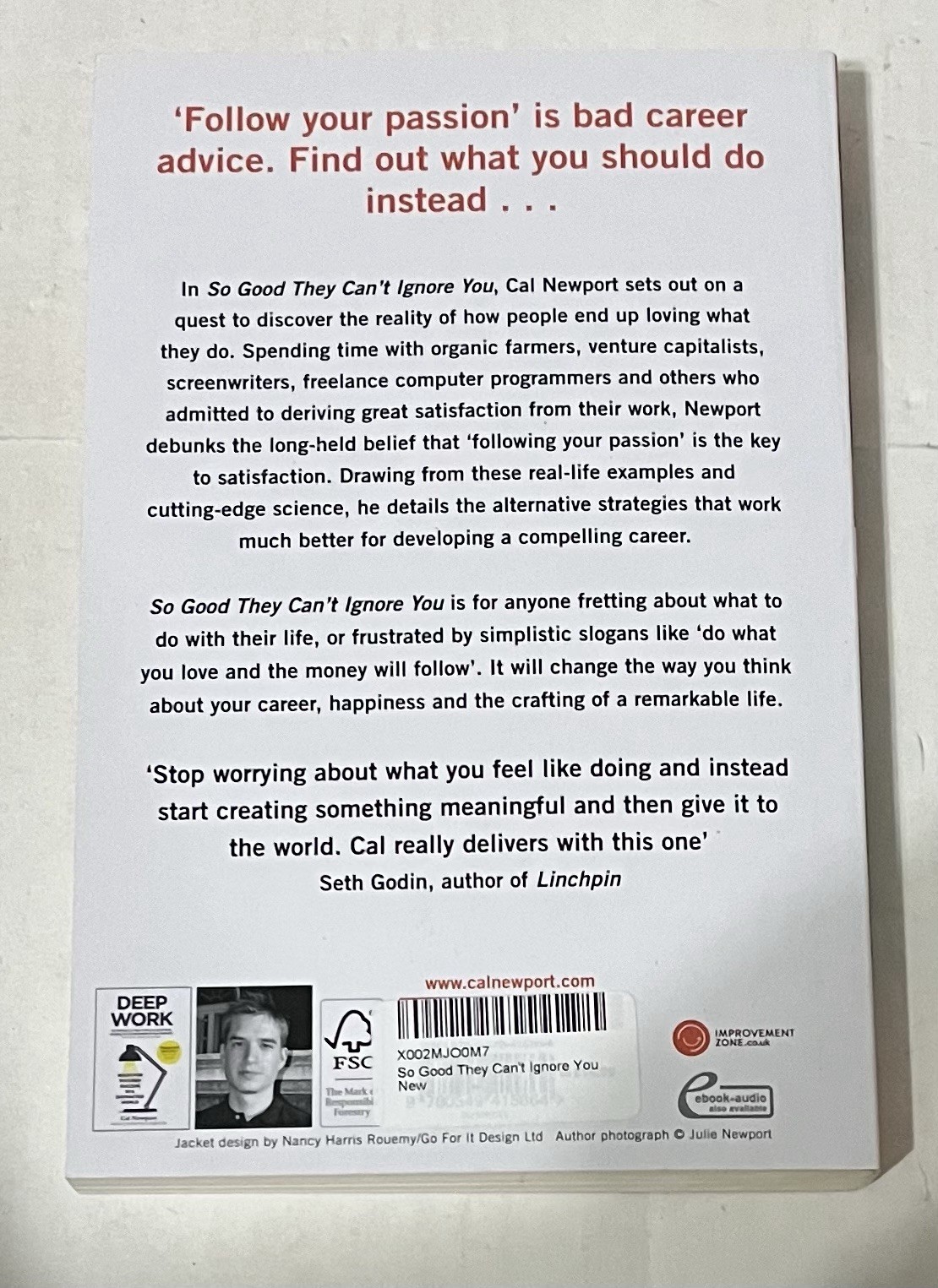 So Good They Can’t Ignore You by Cal Newport (Paperback, 2016) VG