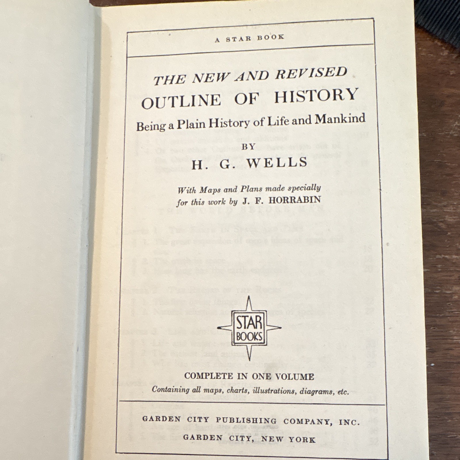 H. G. Wells The Outline of History New & Revised Hardcover Star Book 1931 Illus