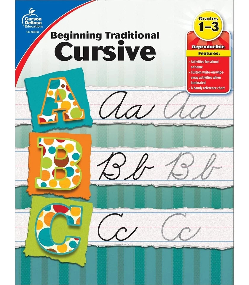 Beginning Traditional Cursive Handwriting Workbook for Kids Handwriting Pract…