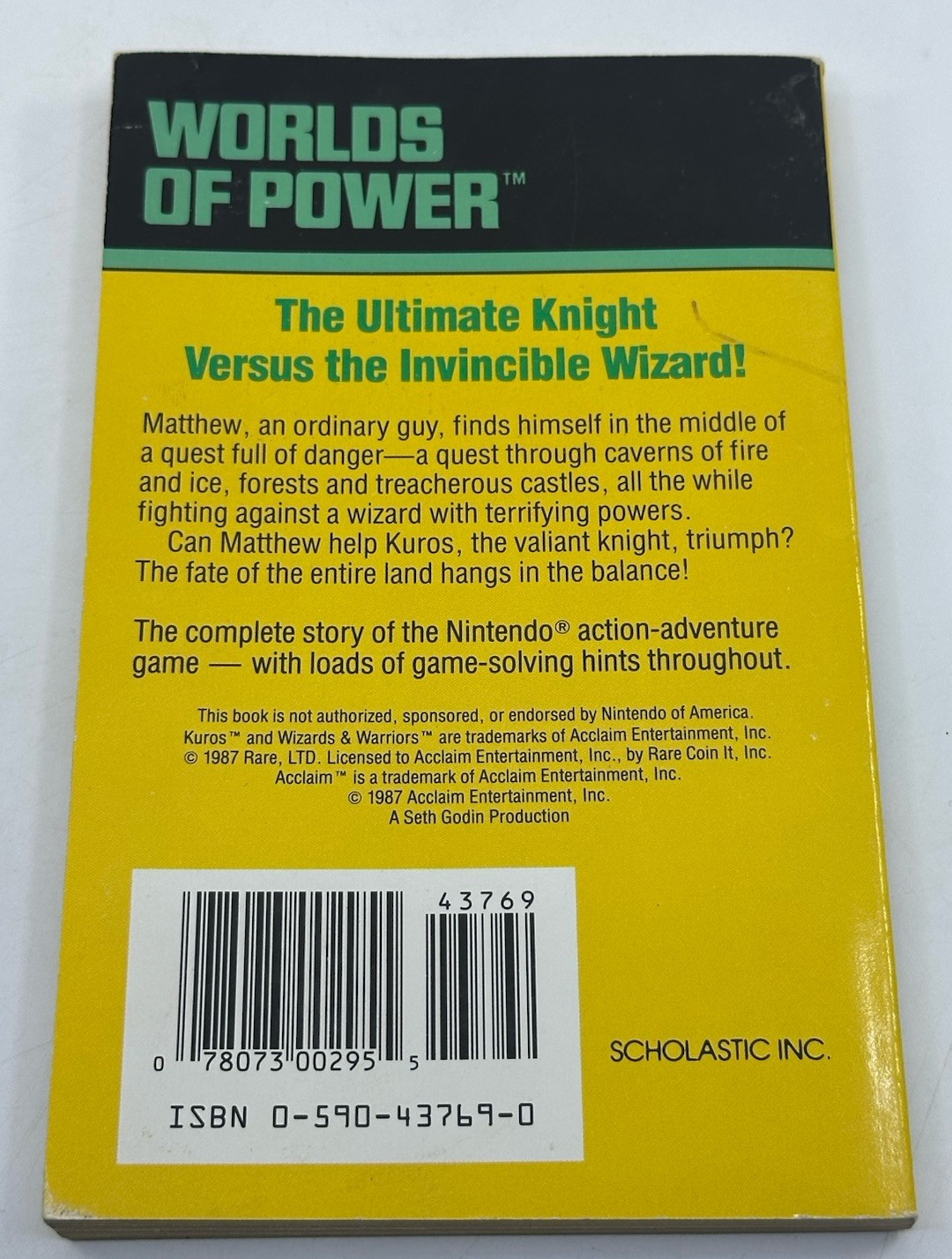 Wizards & Warriors Worlds of Power #5 Nintendo NES w/ Trading Card F. X. Nine