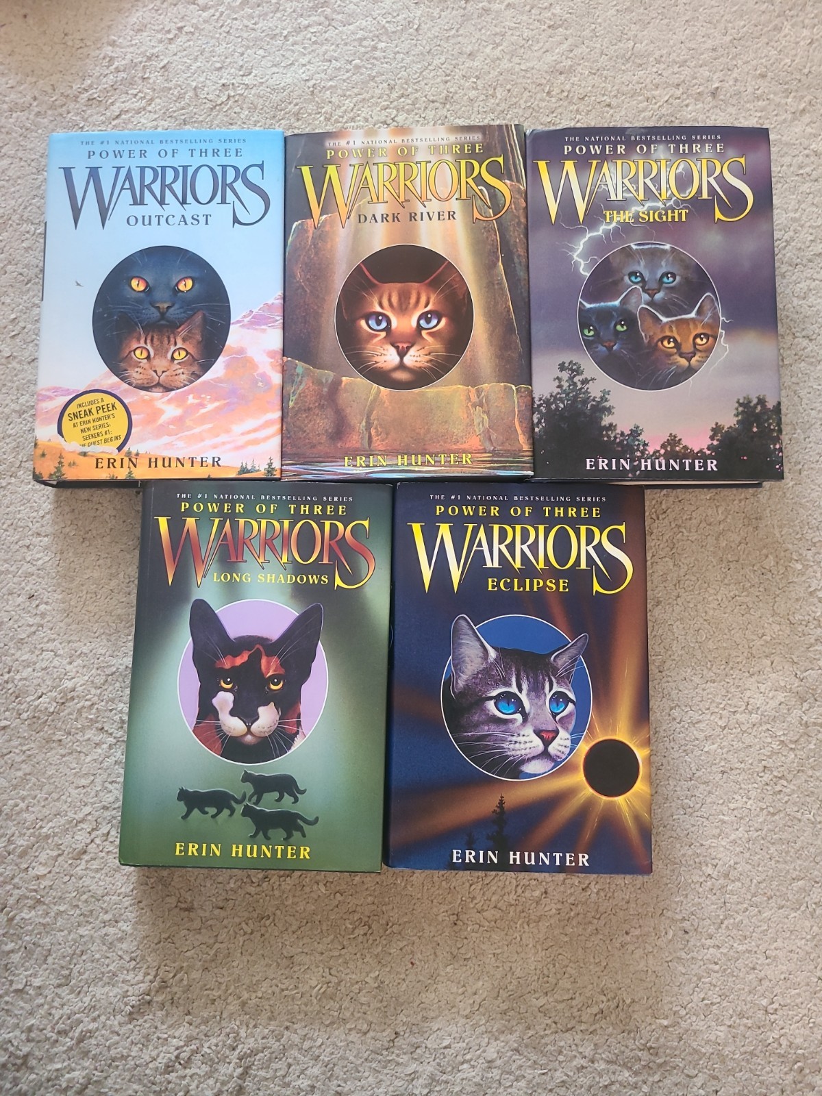 Erin Hunter Warriors Books Lot of 5 The Power Of Three. Books 1-5