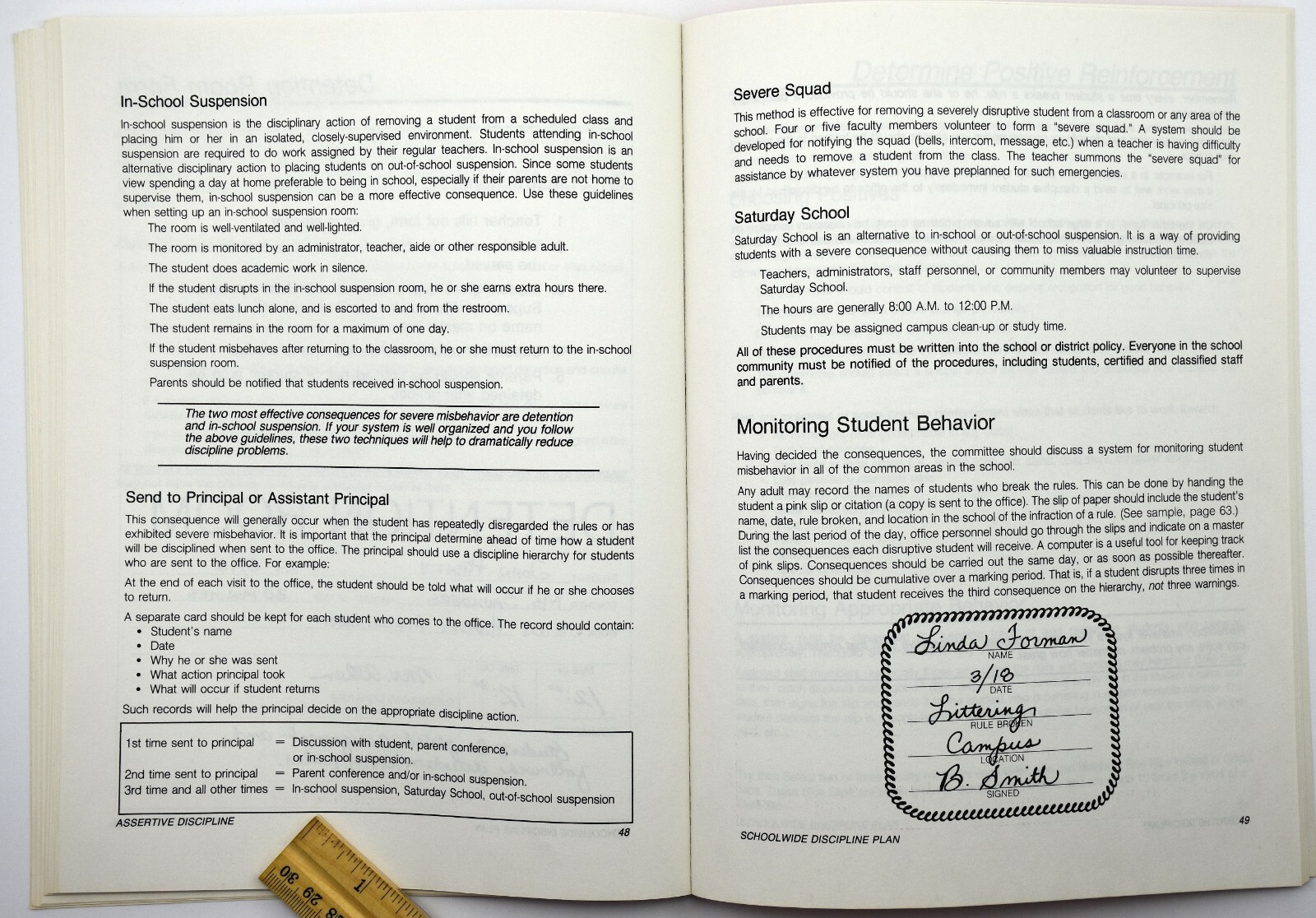 ASSERTIVE DISCIPLINE: Resources Materials Workbook By Lee Canter VG+ L@@K