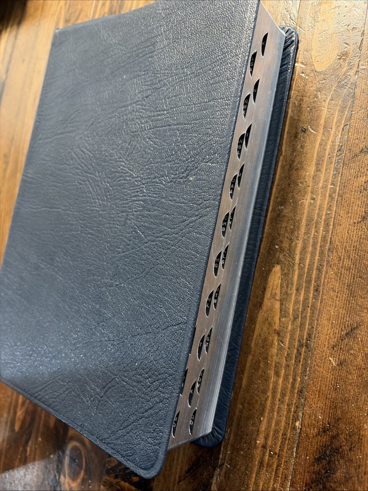 Blue Simulated Leather Large Print LDS Bible 9-1/2” X 6-1/2” Indexed Clean