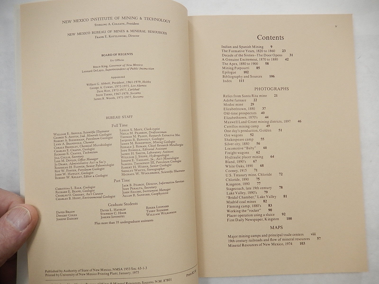 The Story of Mining in New Mexico by Paige W. Christiansen, 1974, Bureau Mines