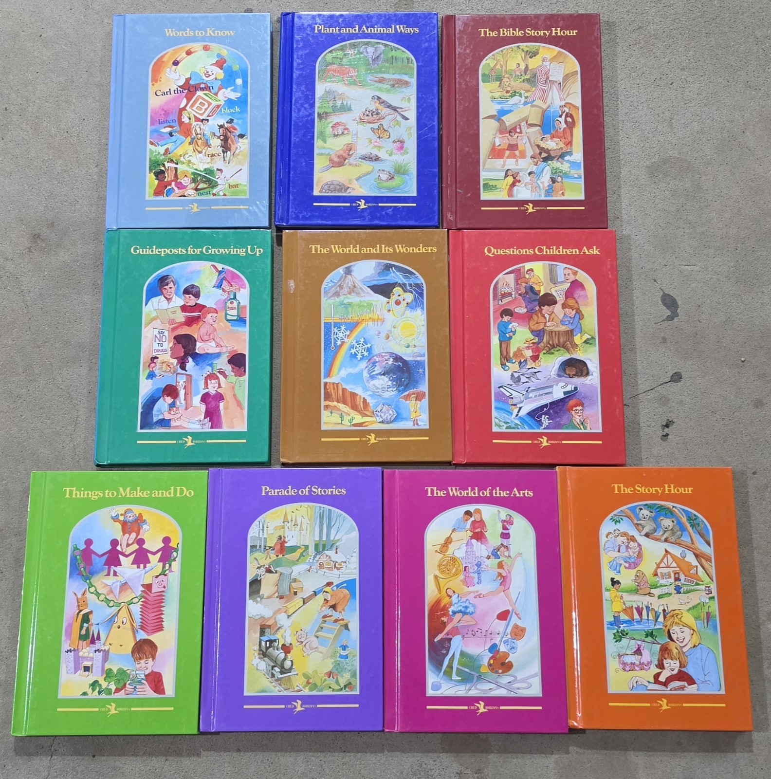 Child Horizons Book Series Lot 10 Books Plant Animals Arts Make Bible Words 1991