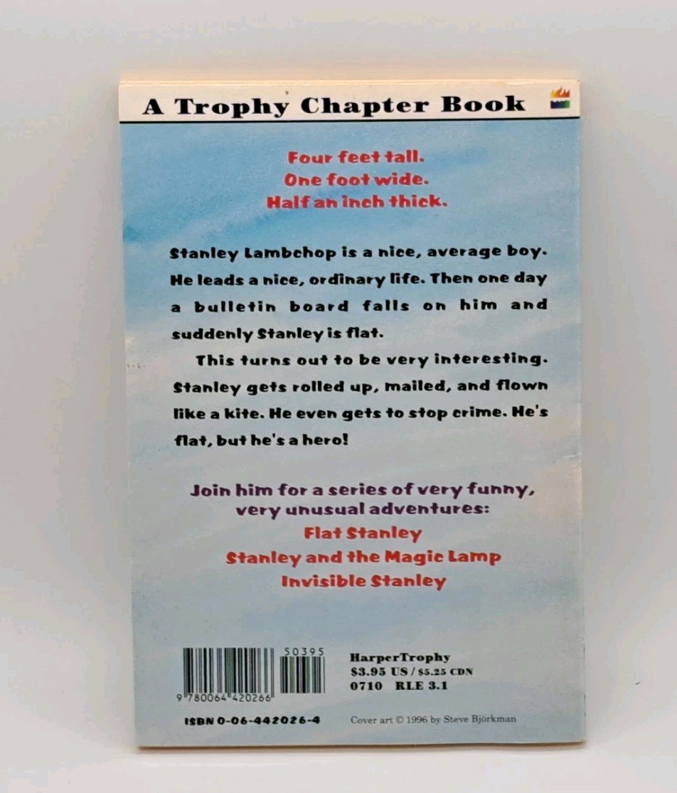 Flat Stanley SIGNED ILLUSTRATION Steve Bjorkman Trophy Chapter Book Jeff Brown