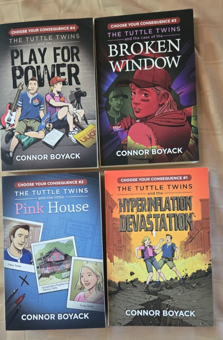Set of 4 Tuttle Twins Choose Your Consequence Paperback Set Connor Boyack * NEW