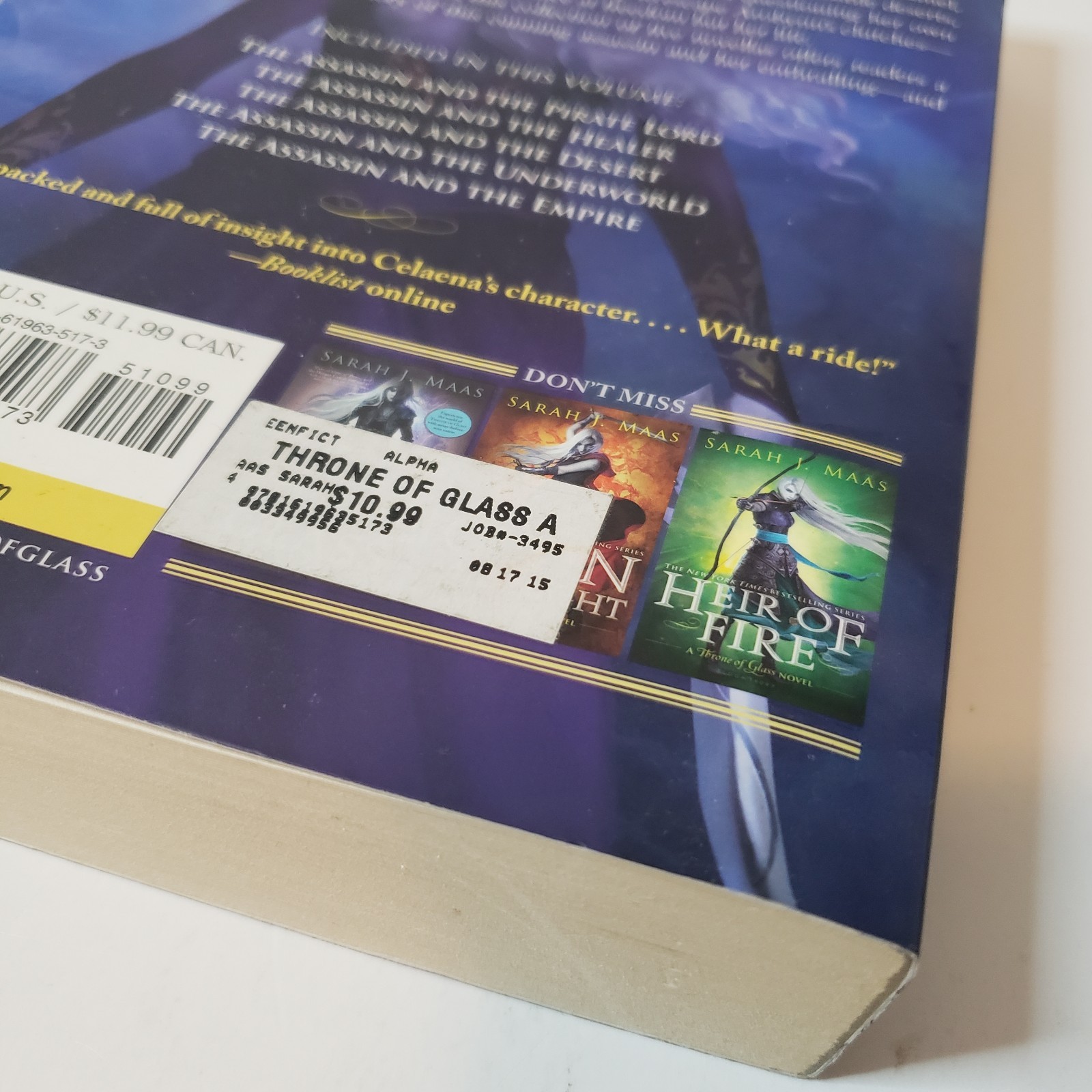 The Assassin’s Blade PB Book Sarah J Maas Throne of Glass Prequel Novella 1st Ed