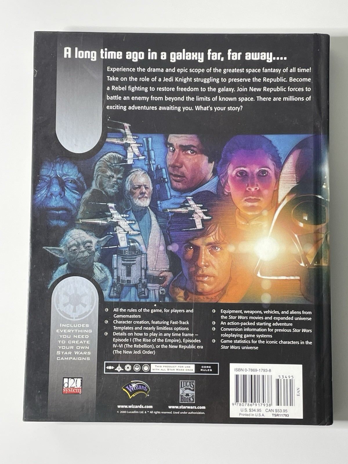 Wizards of the Coast Star Wars Roleplaying Game Core Rulebook 2000 TSR11793