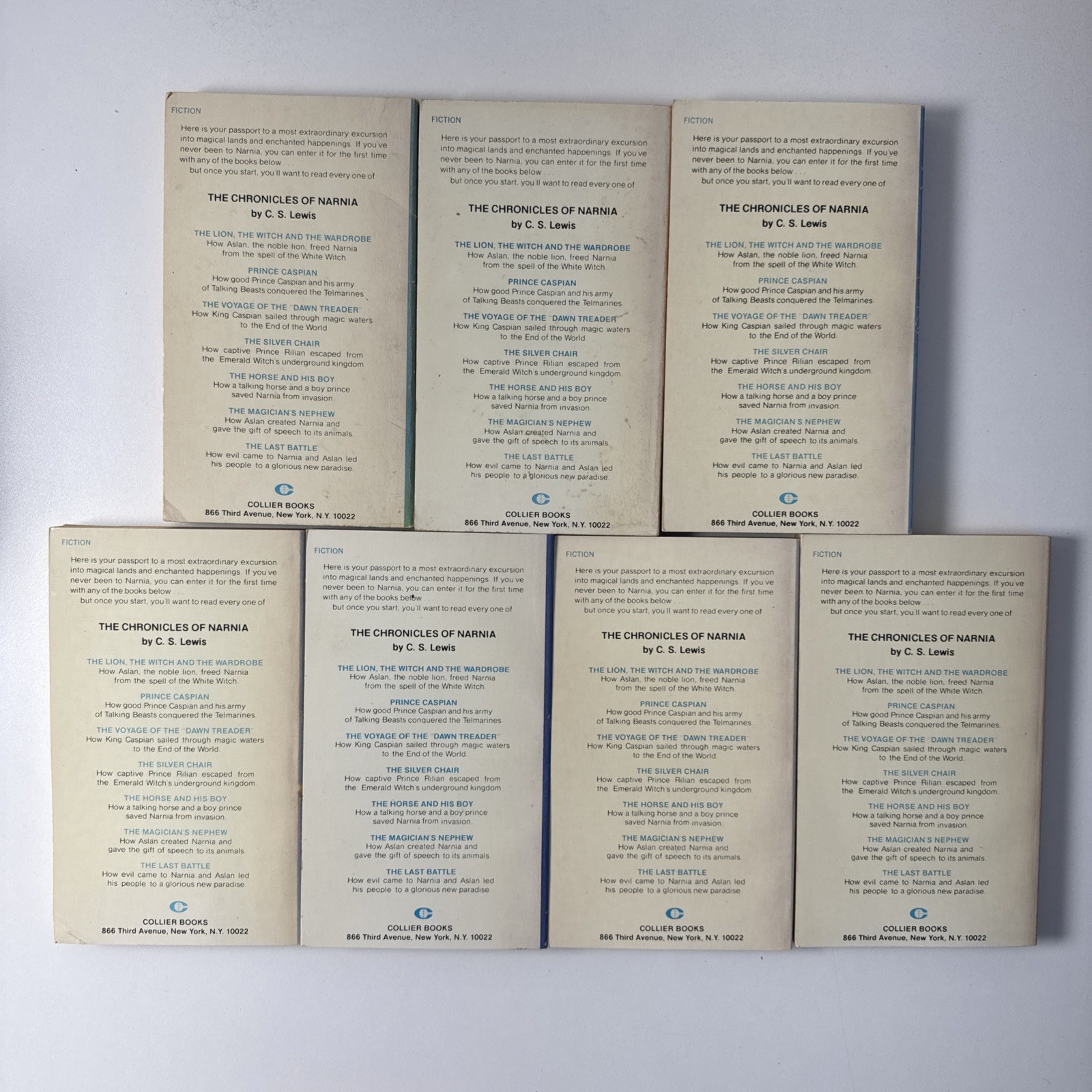 VINTAGE 1977 COMPLETE PB SET OF THE CHRONICLES OF NARNIA C.S. Lewis Collier